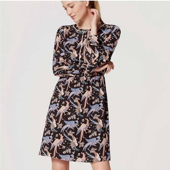 LOFT Black Snowbird Dress Size 00P - Picture 2 of 12